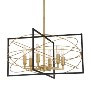 Titans Trace 24 in. 6 Lights Chandelier Black & Gold finish