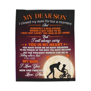 To My Dear Son | Velveteen Plush Blanket