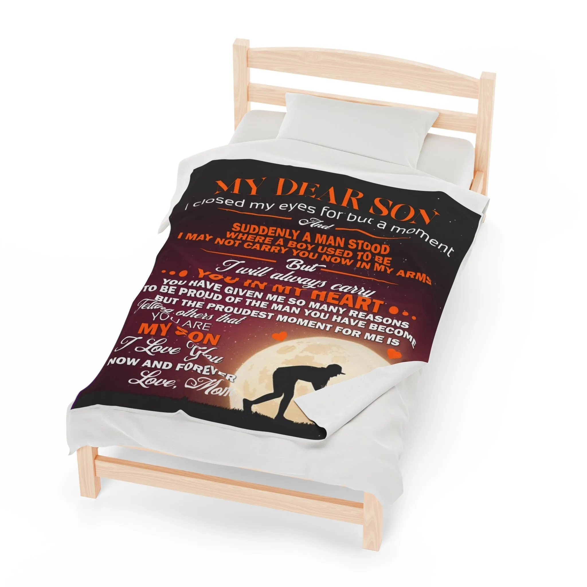 To My Dear Son | Velveteen Plush Blanket