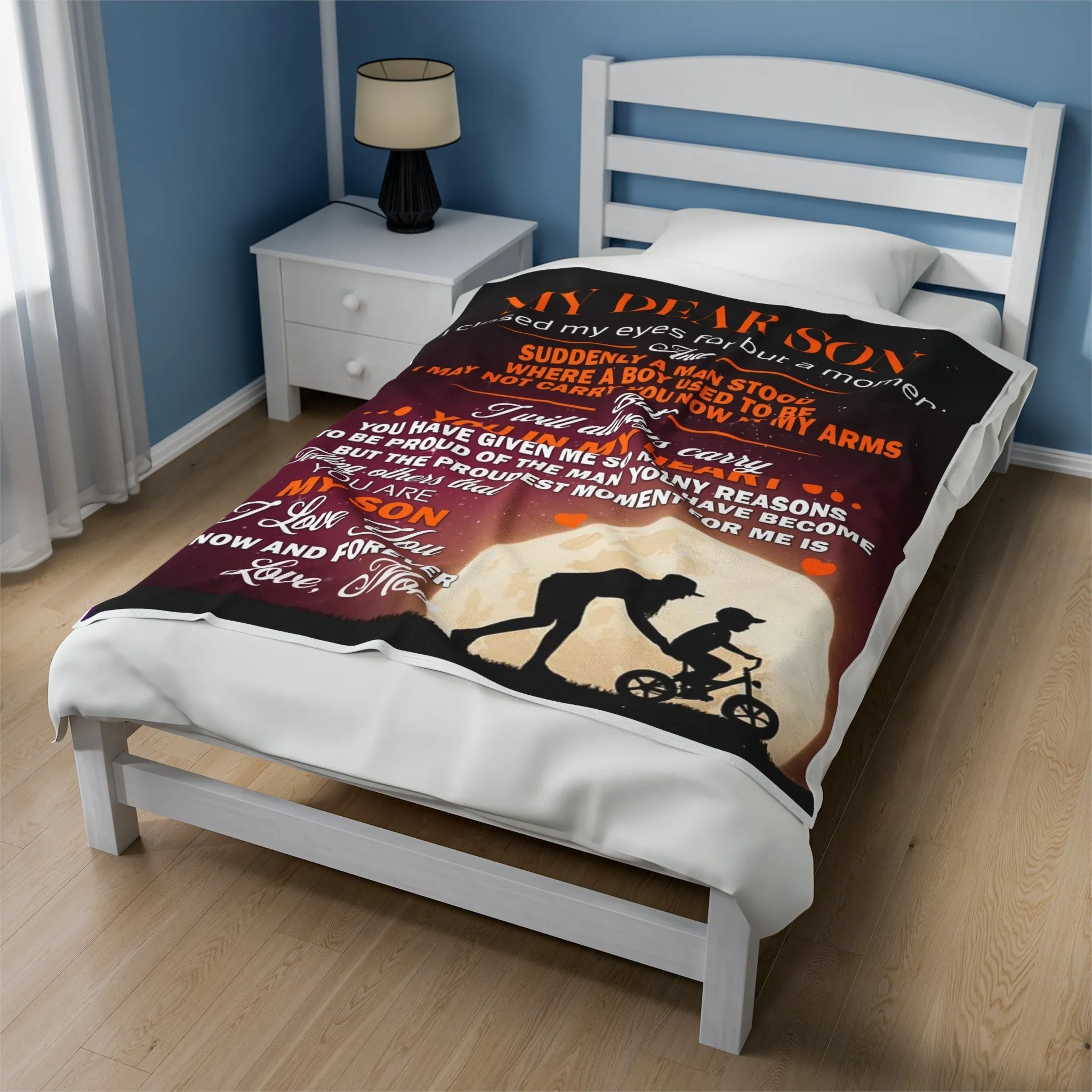 To My Dear Son | Velveteen Plush Blanket