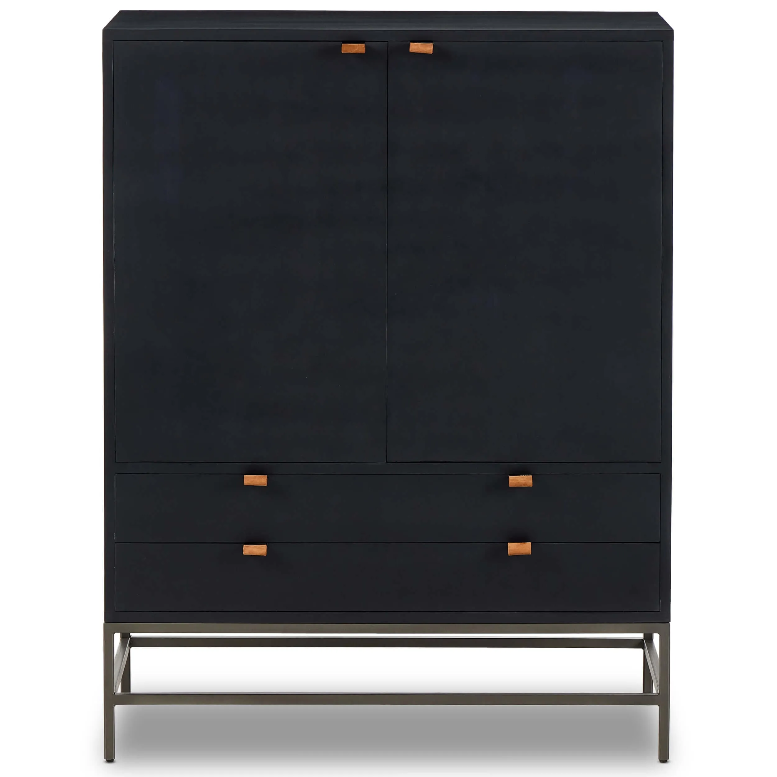 Trey Bar Cabinet, Black Wash Poplar