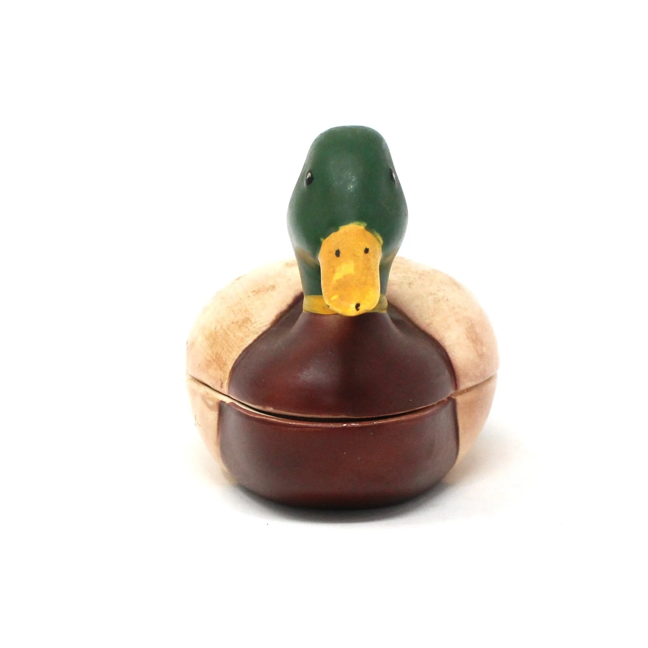 Trinket Box, Avon, Mallard Box, Mallard Duck Ceramic Dish, Hand Painted, Vintage