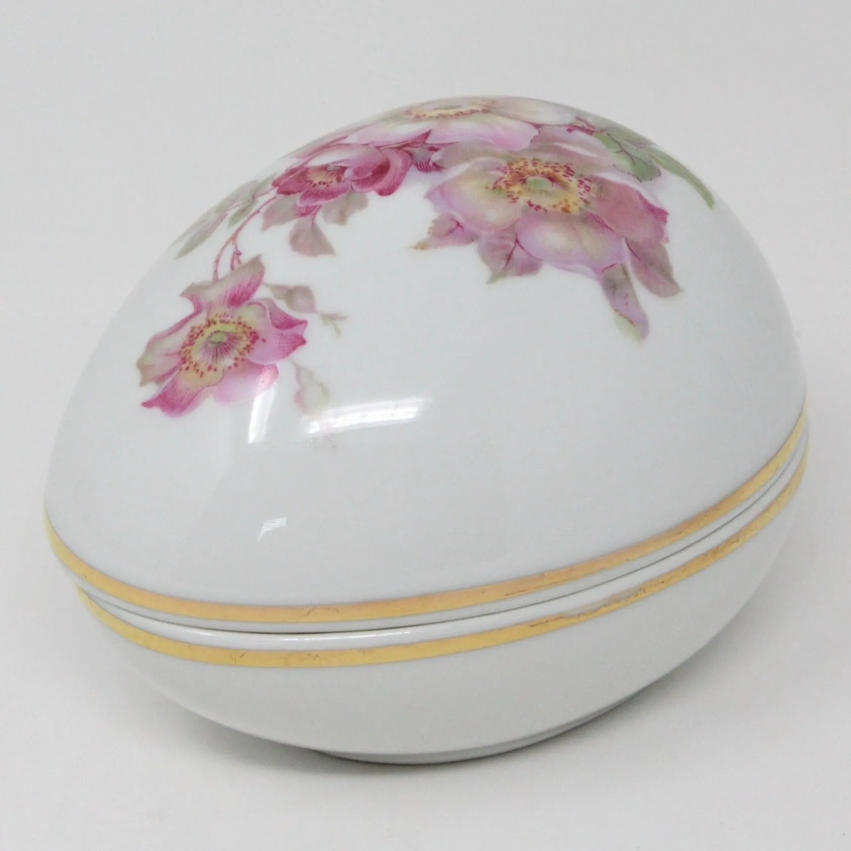 Trinket Box, Egg, Gerold Porzellan, Wild Roses, Vintage