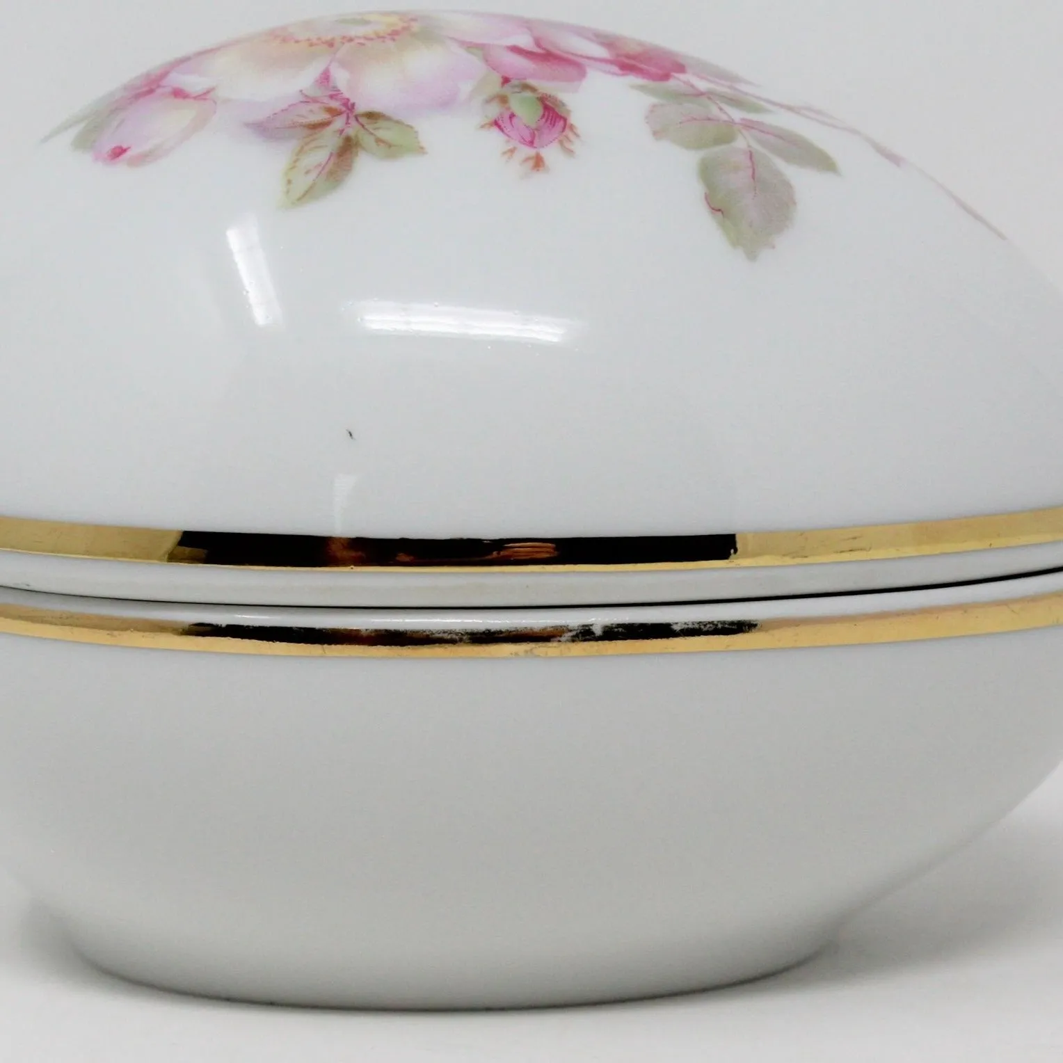 Trinket Box, Egg, Gerold Porzellan, Wild Roses, Vintage