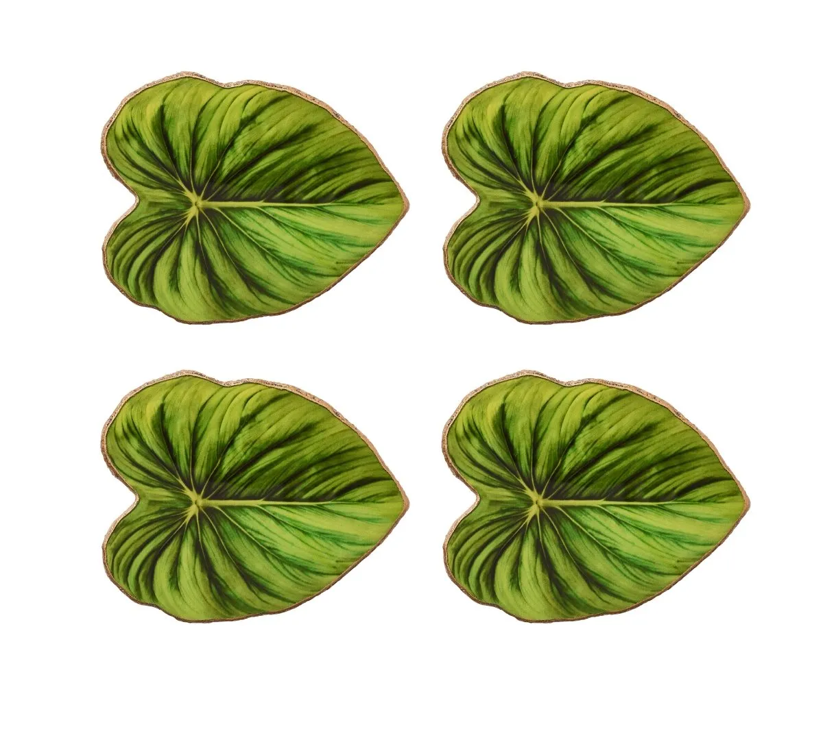 Tropicana Coasters in Green Set of 4 in a Gift Box by Kim Seybert