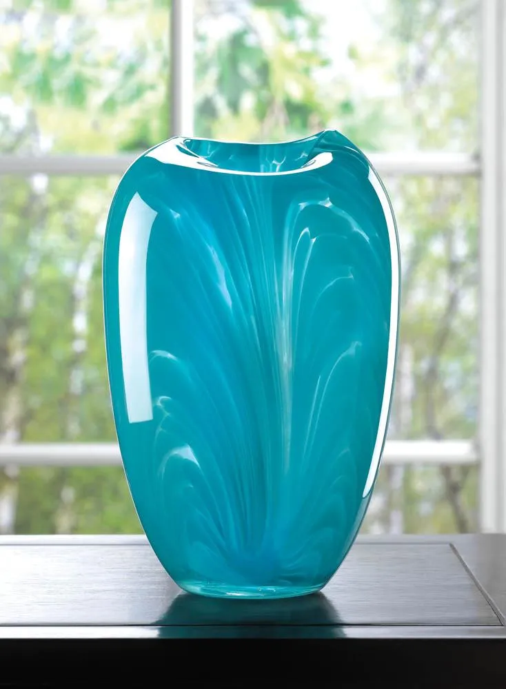 Turquoise Modern Glass Vase