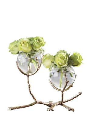 Twig 2-Vase Holder In Brass
