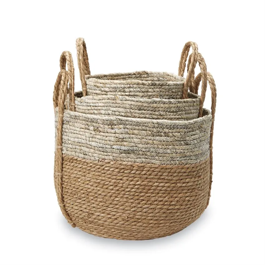 Two-Tone Seagrass Basket