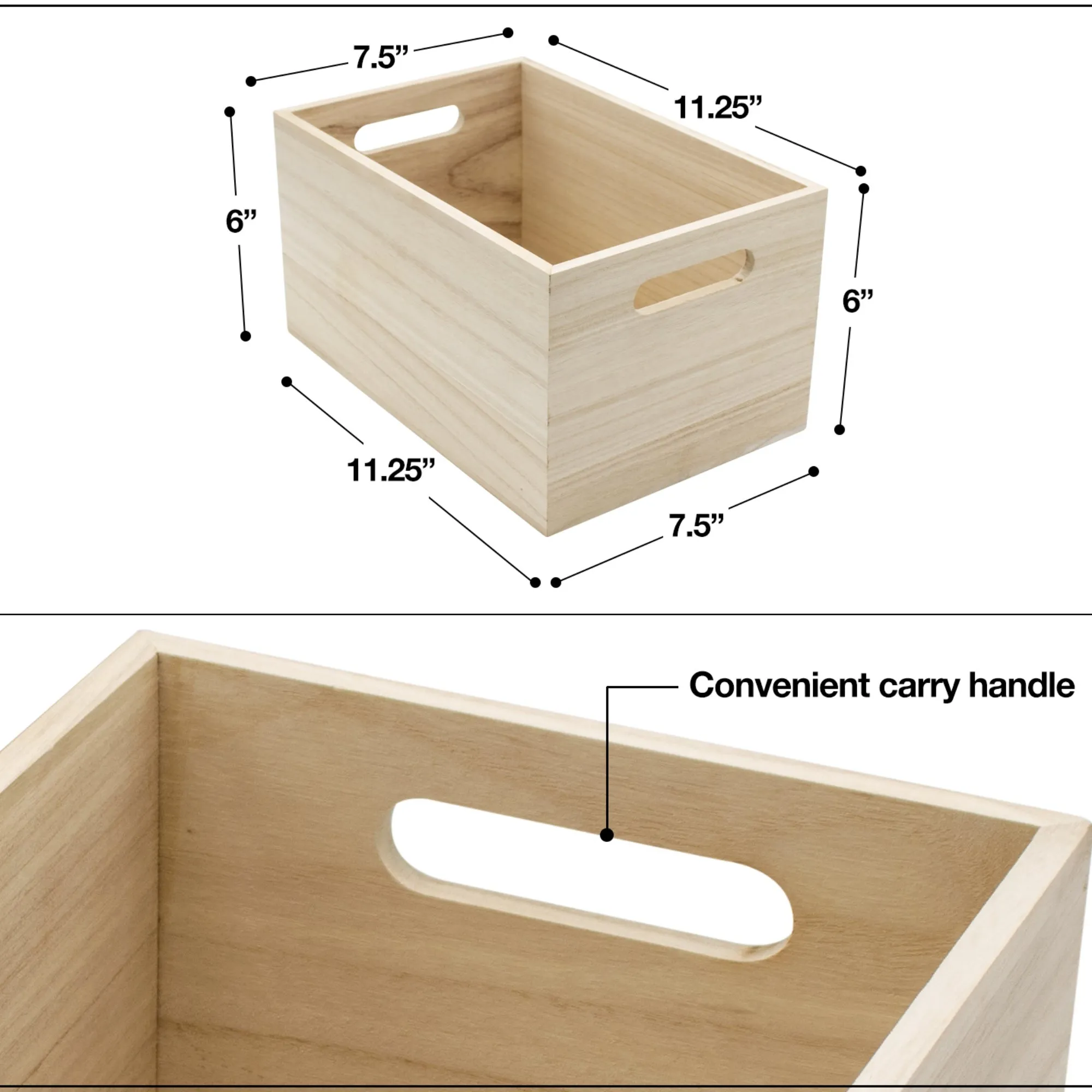 Unfinished Wood Box Crates (4 Piece)