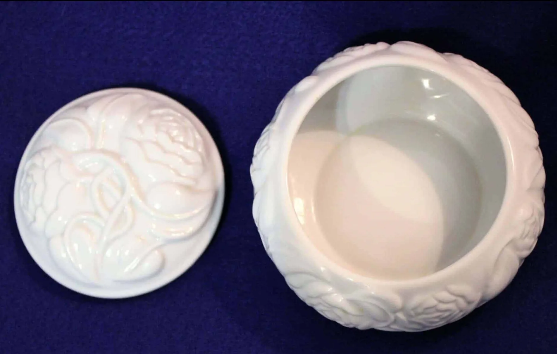 Vanity Jar, Germaine Monteil, White Porcelain, Japan, Vintage Promotional Items
