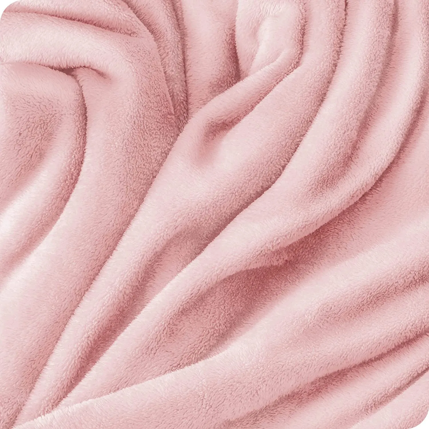 VAS COLLECTION® Premium Plush Double Blanket | 300 GSM Lightweight Cozy Soft for Bed, Sofa, Couch, Travel & Camping| 220x230 cm or 86x90 inches | Light Pink | Flannel