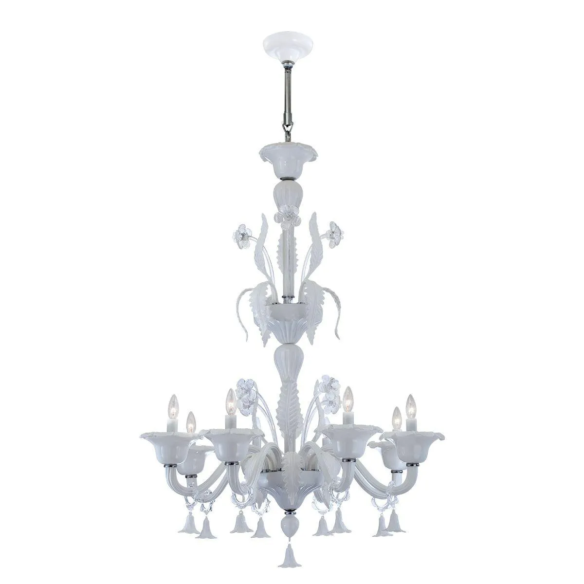 VERONICA 37 in. 8 Lights Chandelier White finish