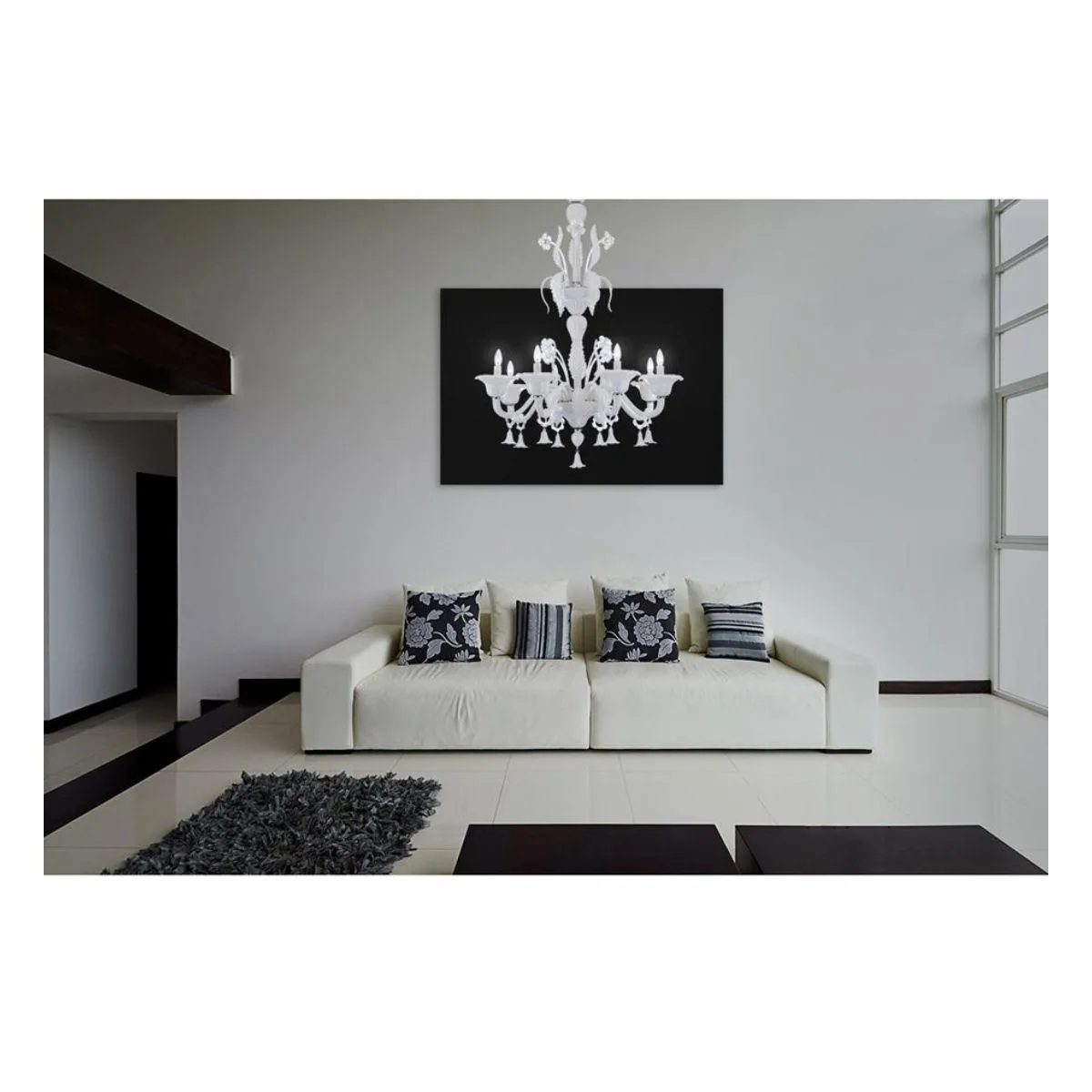 VERONICA 37 in. 8 Lights Chandelier White finish