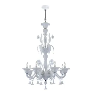 VERONICA 37 in. 8 Lights Chandelier White finish