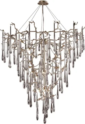 Veubronce 19 Light Chandelier In Tahla Bronze and Clear Crystal