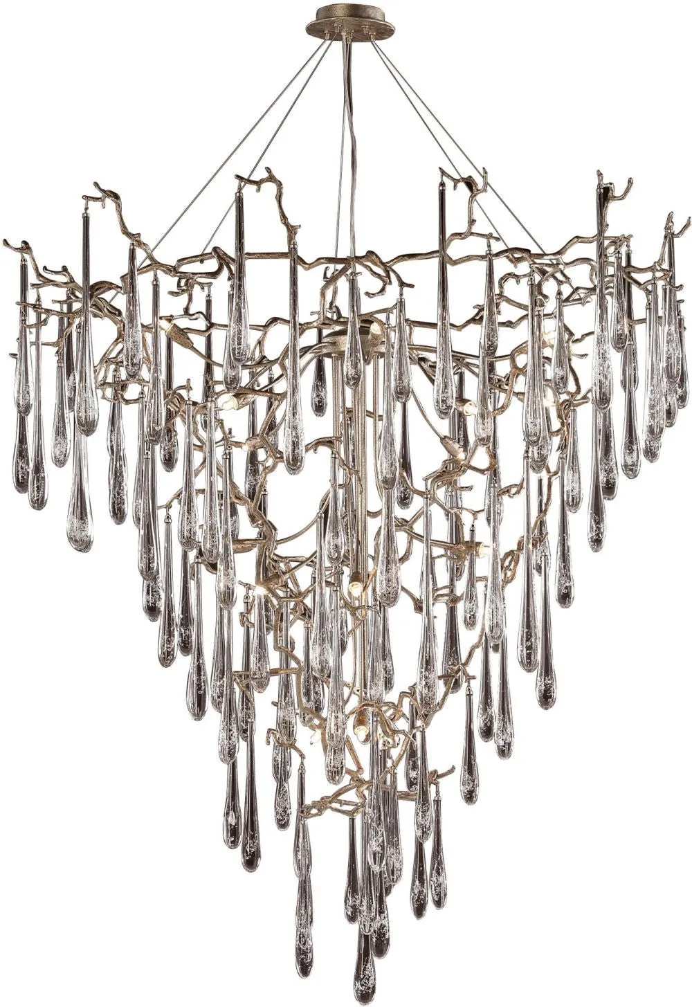 Veubronce 19 Light Chandelier In Tahla Bronze and Clear Crystal