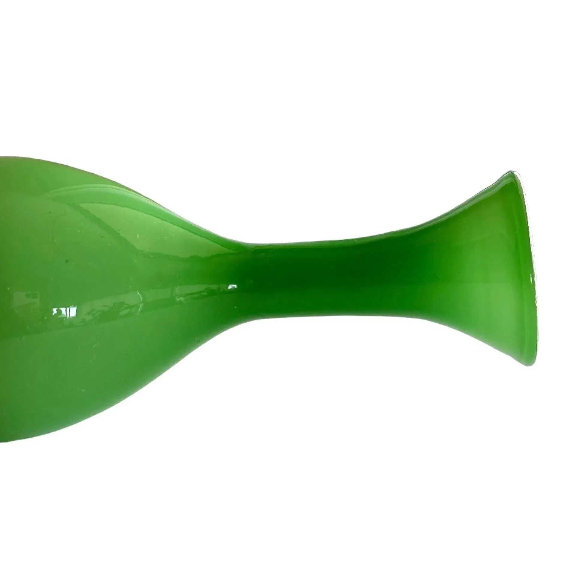 Vintage Empoli Green Cased Glass Vase | Hand-Blown Mid-Century Modern Scandinavian Style