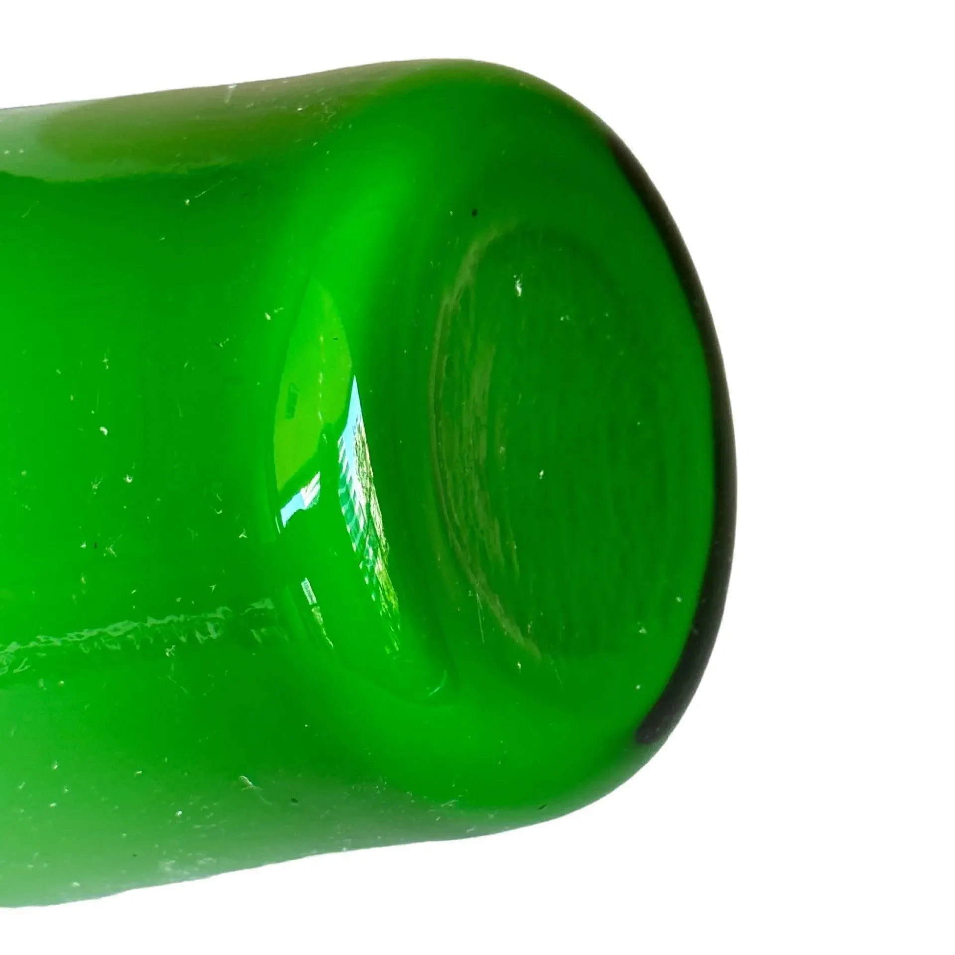 Vintage Empoli Green Cased Glass Vase | Hand-Blown Mid-Century Modern Scandinavian Style