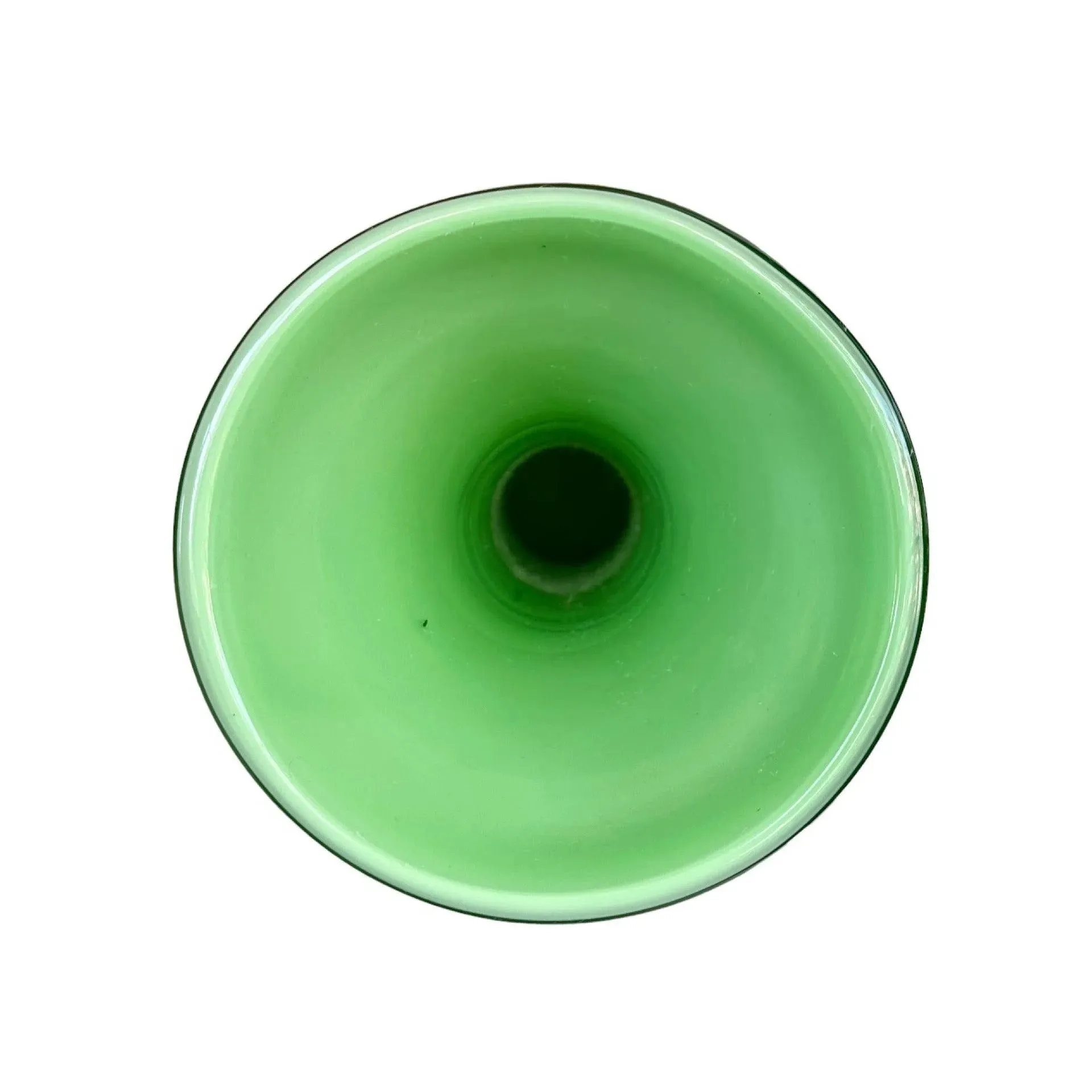 Vintage Empoli Green Cased Glass Vase | Hand-Blown Mid-Century Modern Scandinavian Style