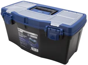 Vulcan 320100 Tool Box, 17-7/8 in L x 8-3/4 in W x 6-1/2 in H, Plastic, Black/Blue, 7-Compartment :EA: QUANTITY: 12