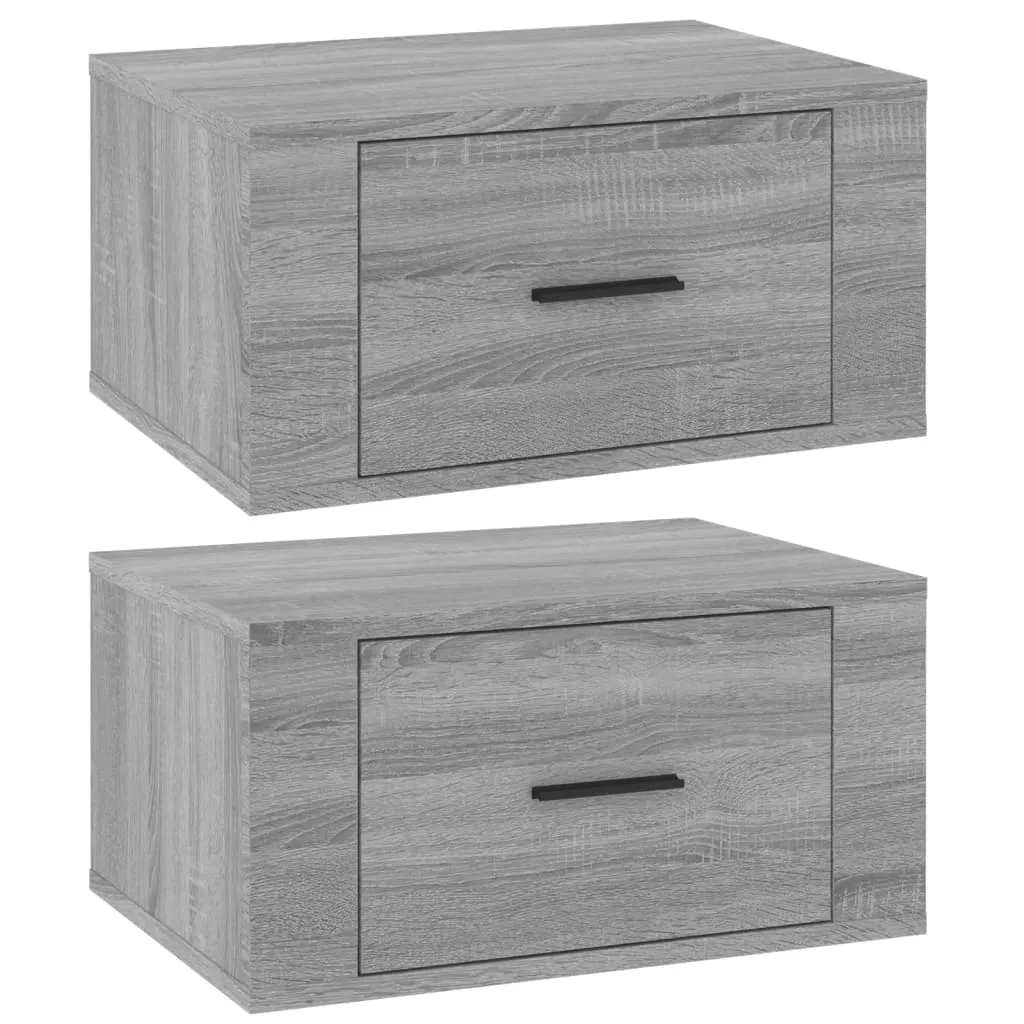Wall-mounted Bedside Cabinets 2 pcs Grey Sonoma 50x36x25 cm