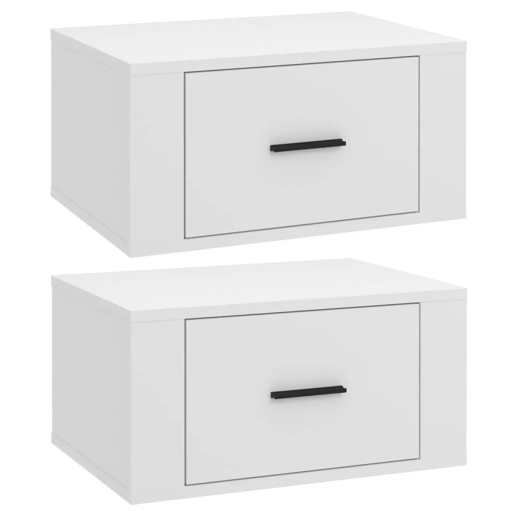 Wall-mounted Bedside Cabinets 2 pcs White 50x36x25 cm