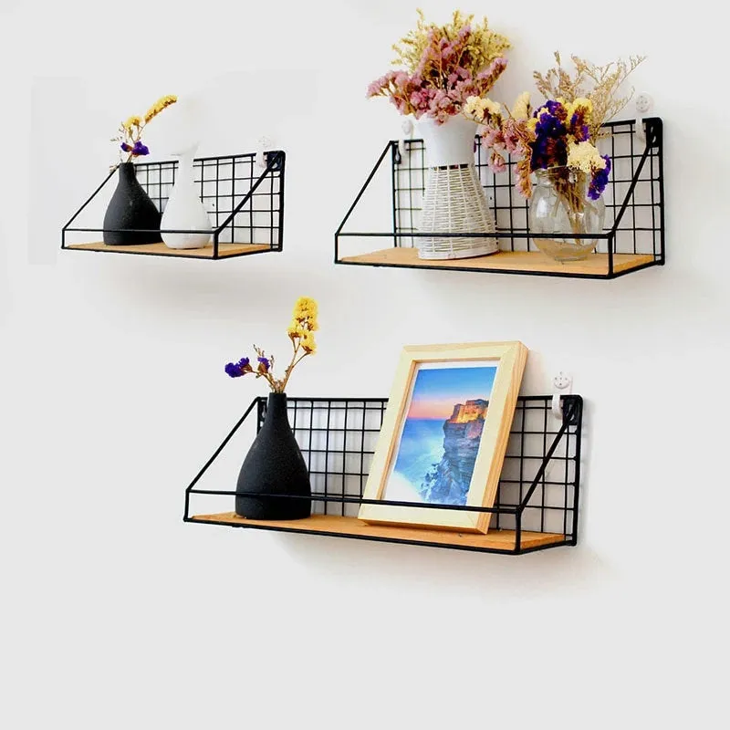 Wall Mounted Shelf , Wooden Newspaper Magazine Rack, Wire Hanging File Holder, Office Organization, Mom Gift, Home Decor, Storage