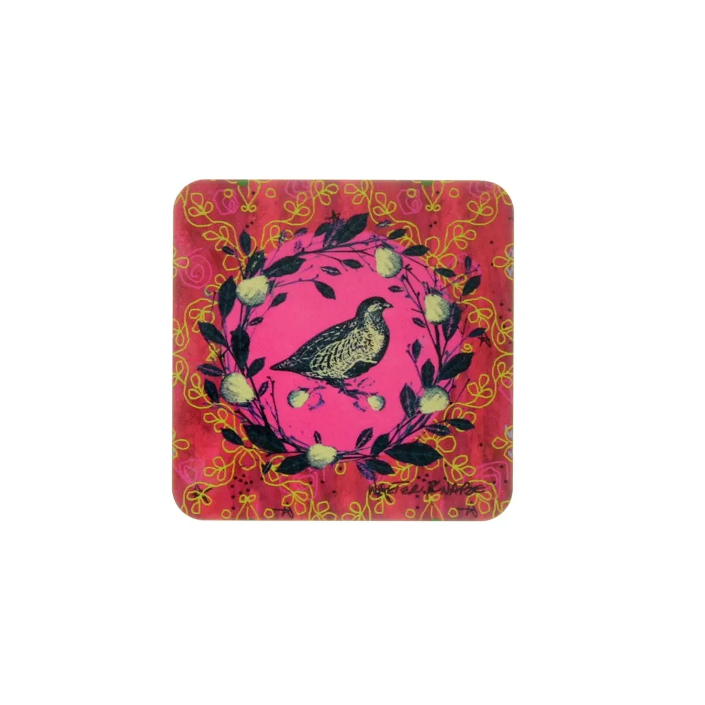 Walter Knabe Coaster Set Holiday Partridge