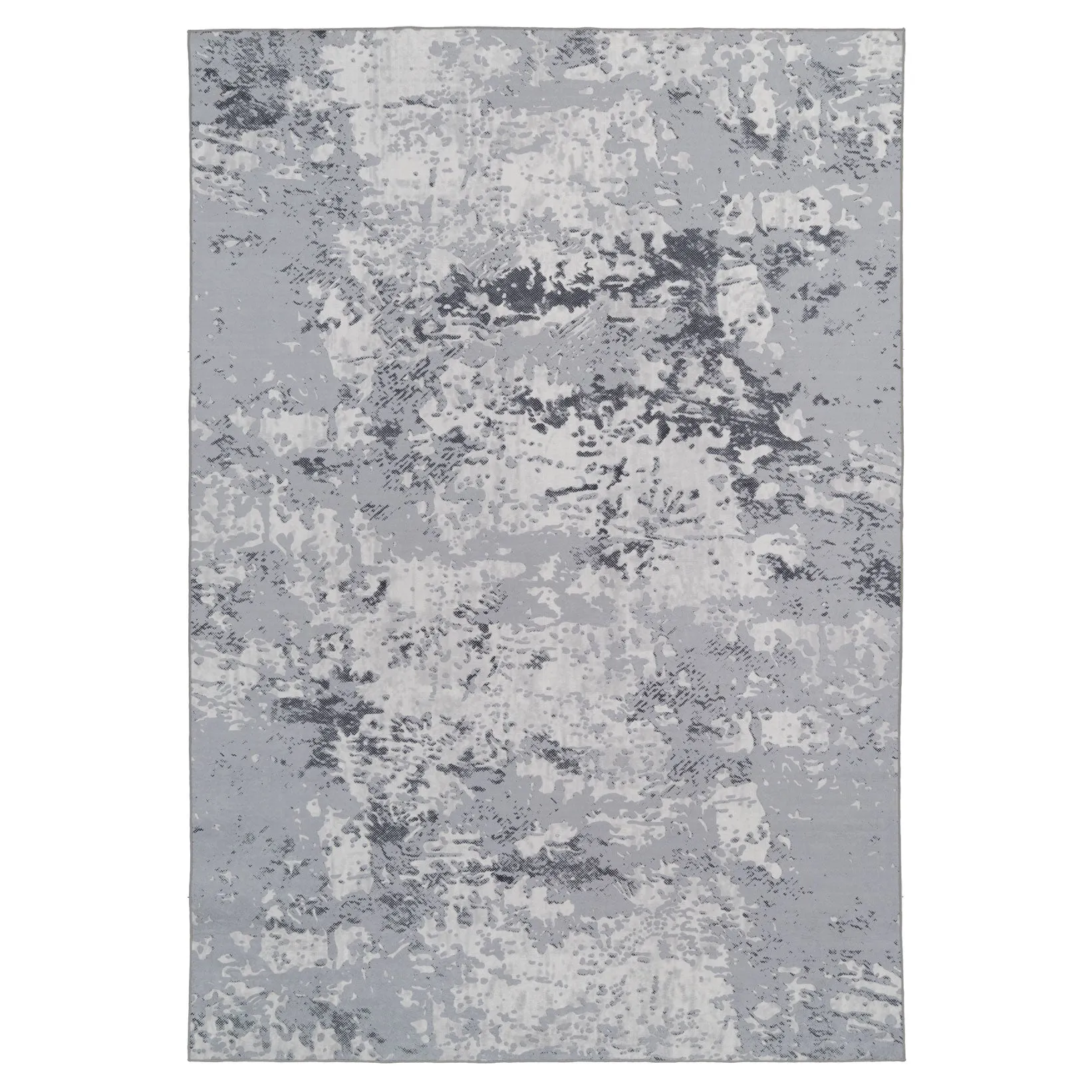 Washable Grey Tone Distressed Area Rug - Thea