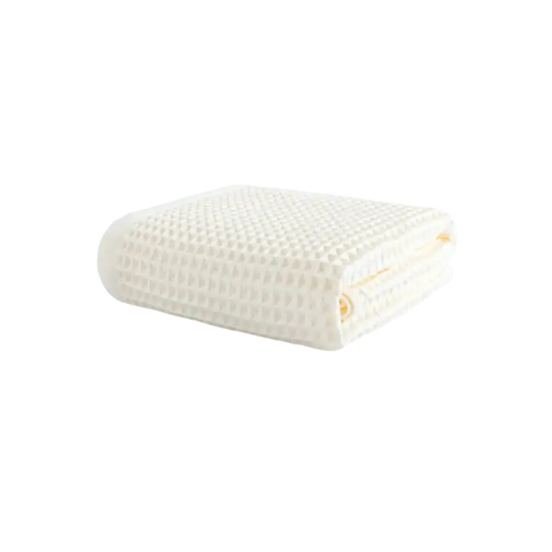 White Cotton Waffle Blanket