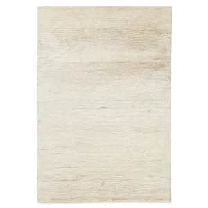 White Textured Cashmere and Wool Rug - 6' x 9'