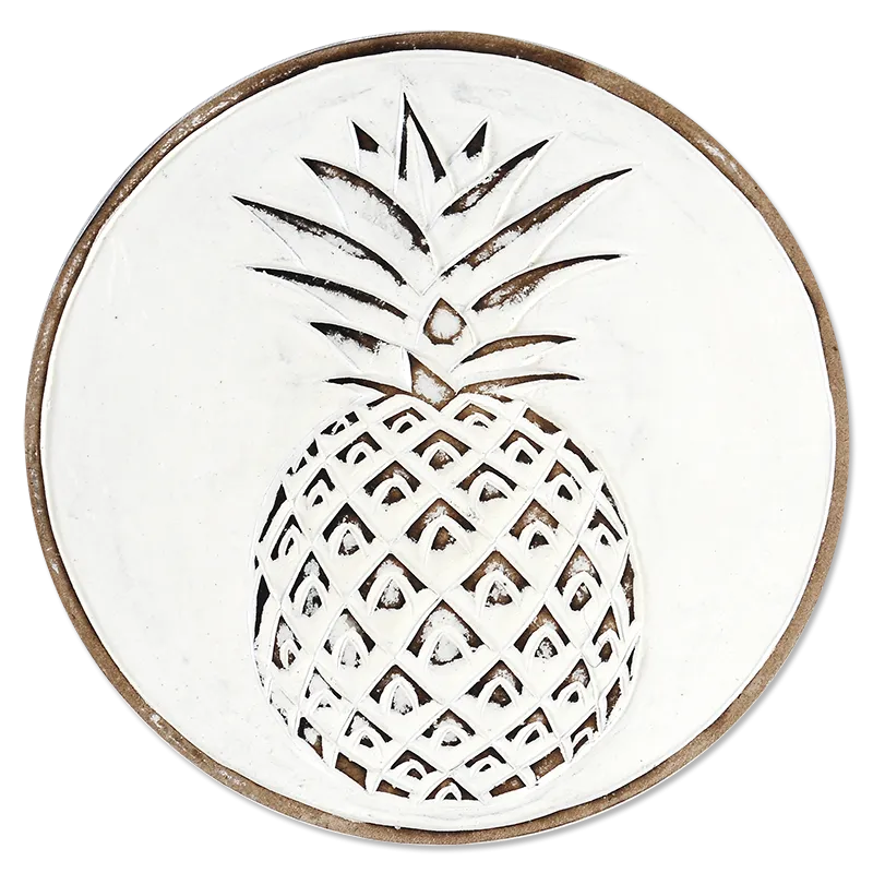 Whitewash Pineapple Wooden Trivet, 2 sizes