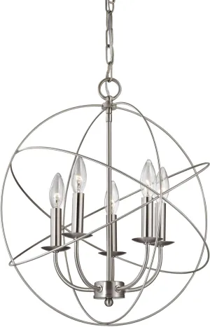 Williamsport 5 Light Chandelier In Brushed Nickel