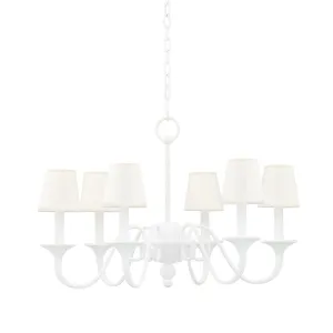 Windsor 6 Lights Chandelier White finish