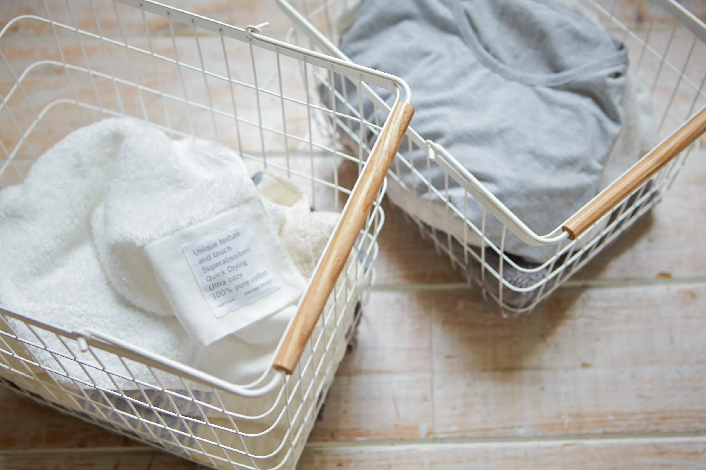 Wire Basket - Two Sizes - Steel   Wood