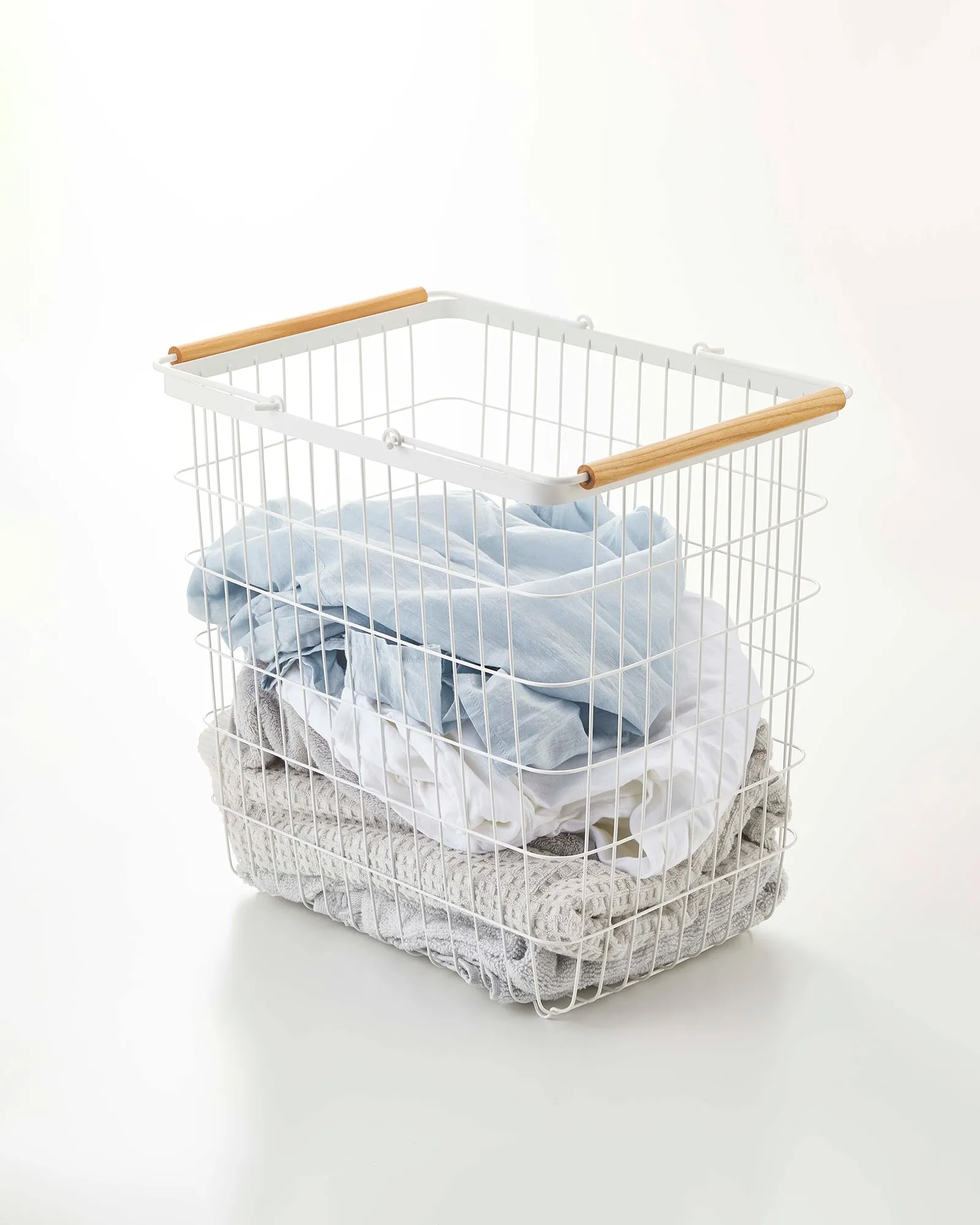 Wire Basket - Two Sizes - Steel   Wood