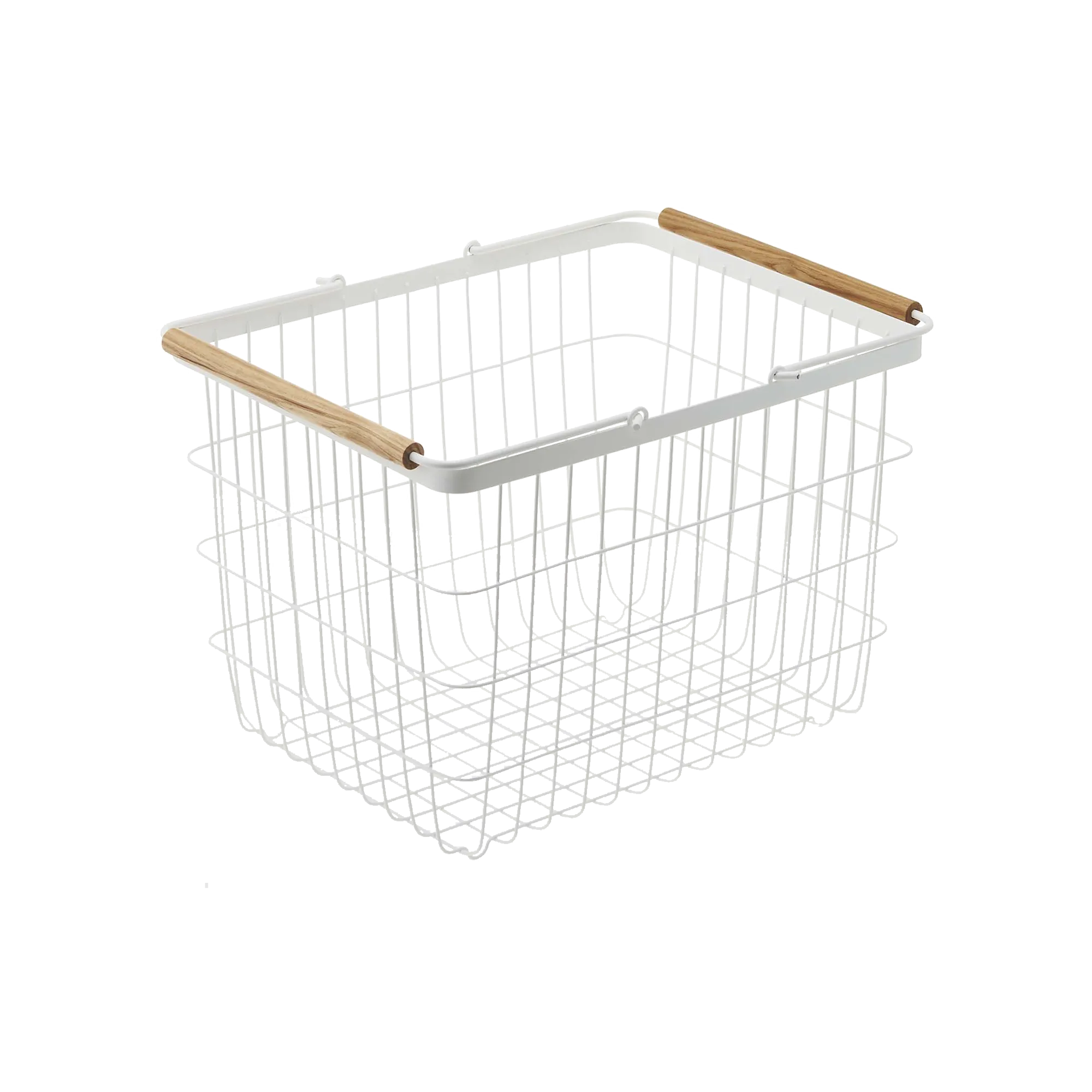 Wire Basket - Two Sizes - Steel   Wood