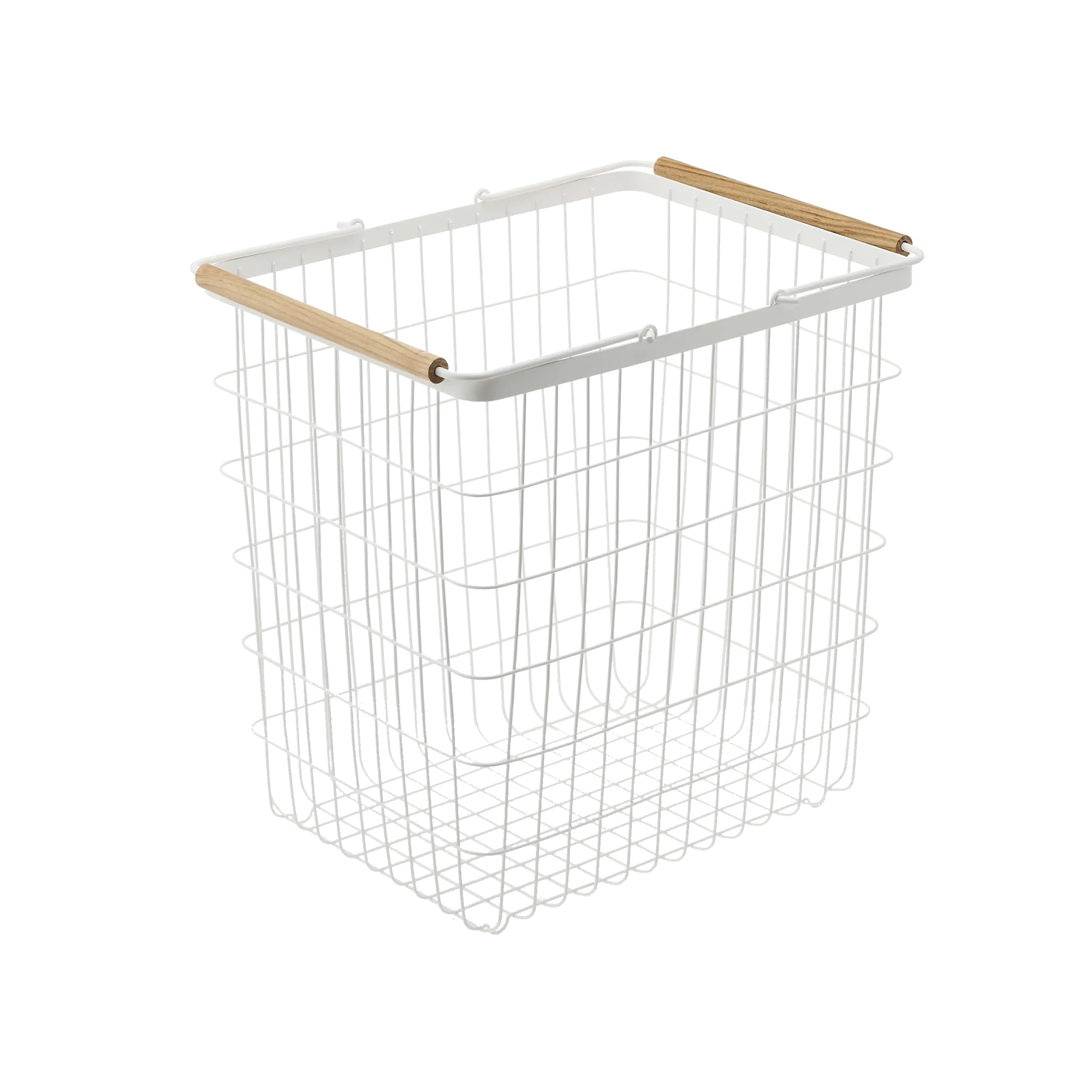 Wire Basket - Two Sizes - Steel   Wood