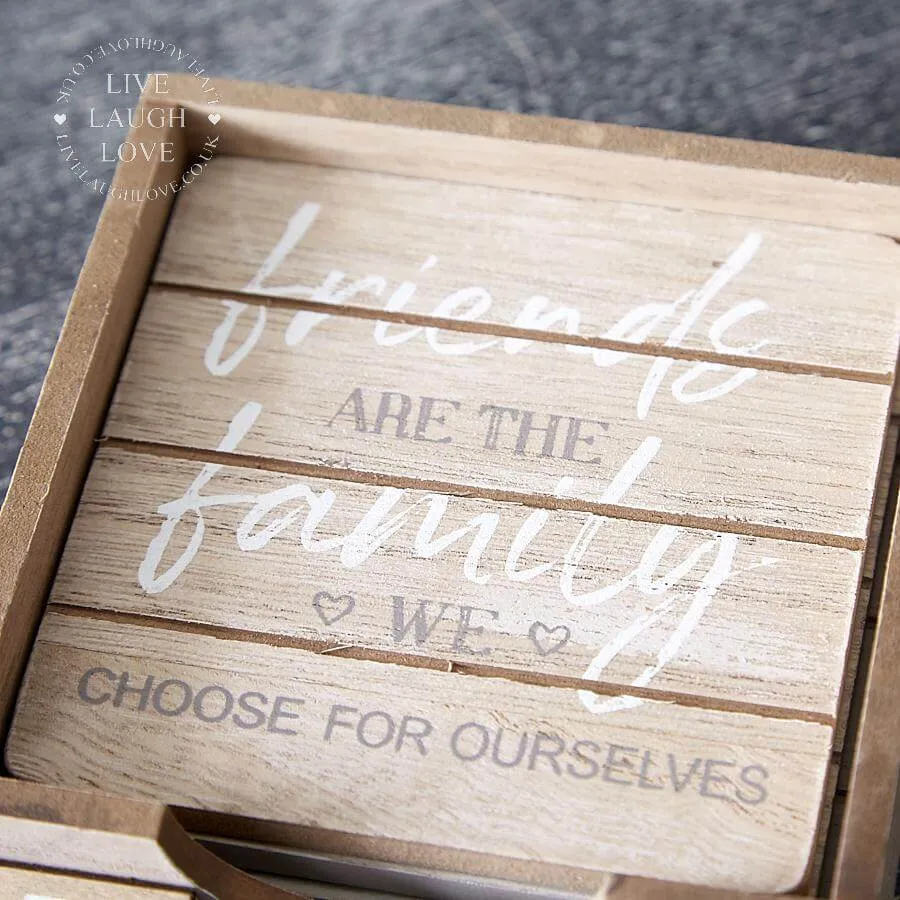 Wooden Family Coasters Set Of Four