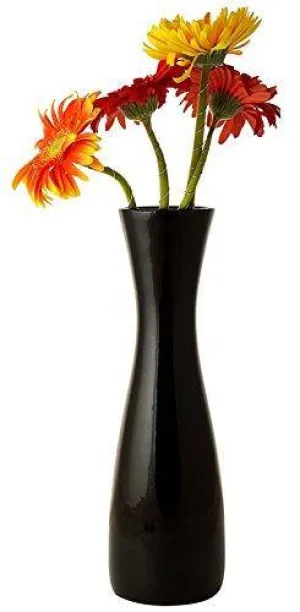 WOODENCLAVE Ceramic Flower Vase (Black_9 Cm)