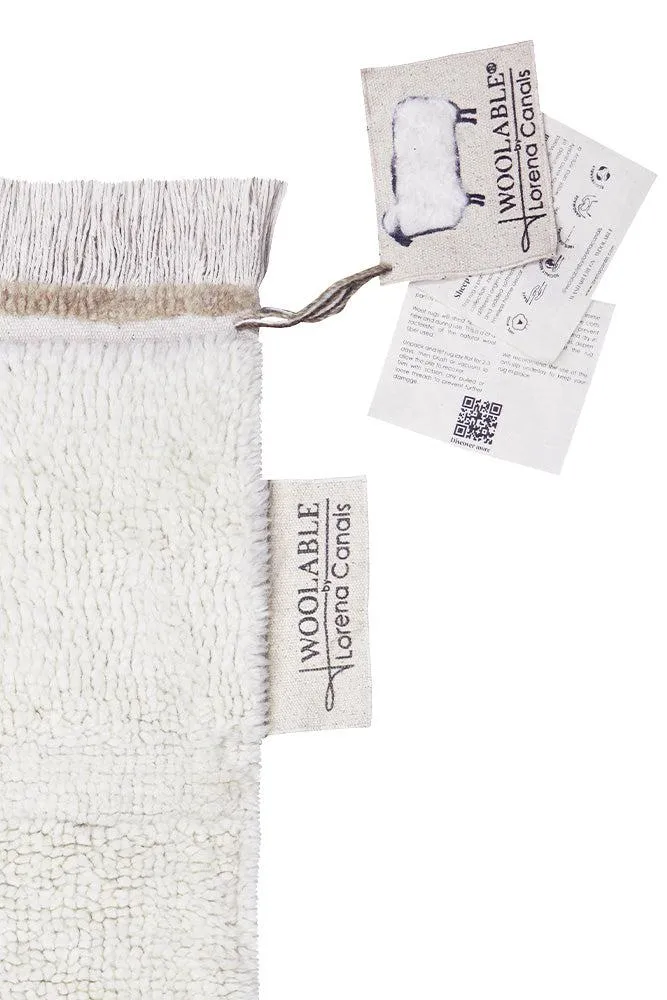 WOOL RUNNER RUG STEPPE - SHEEP WHITE
