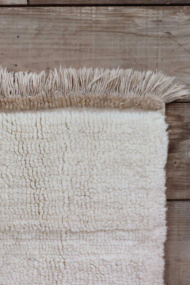 WOOL RUNNER RUG STEPPE - SHEEP WHITE
