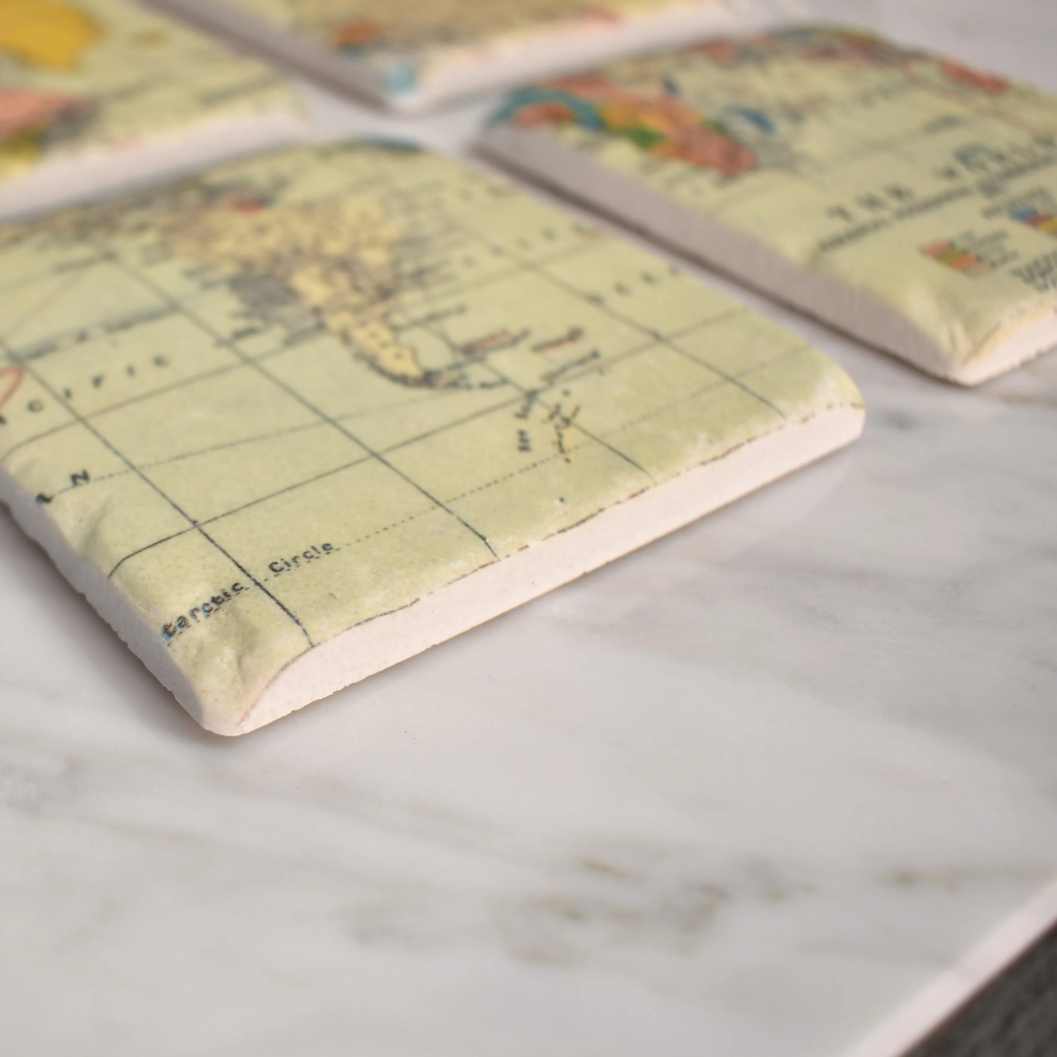 World Map Coasters - Set of Four