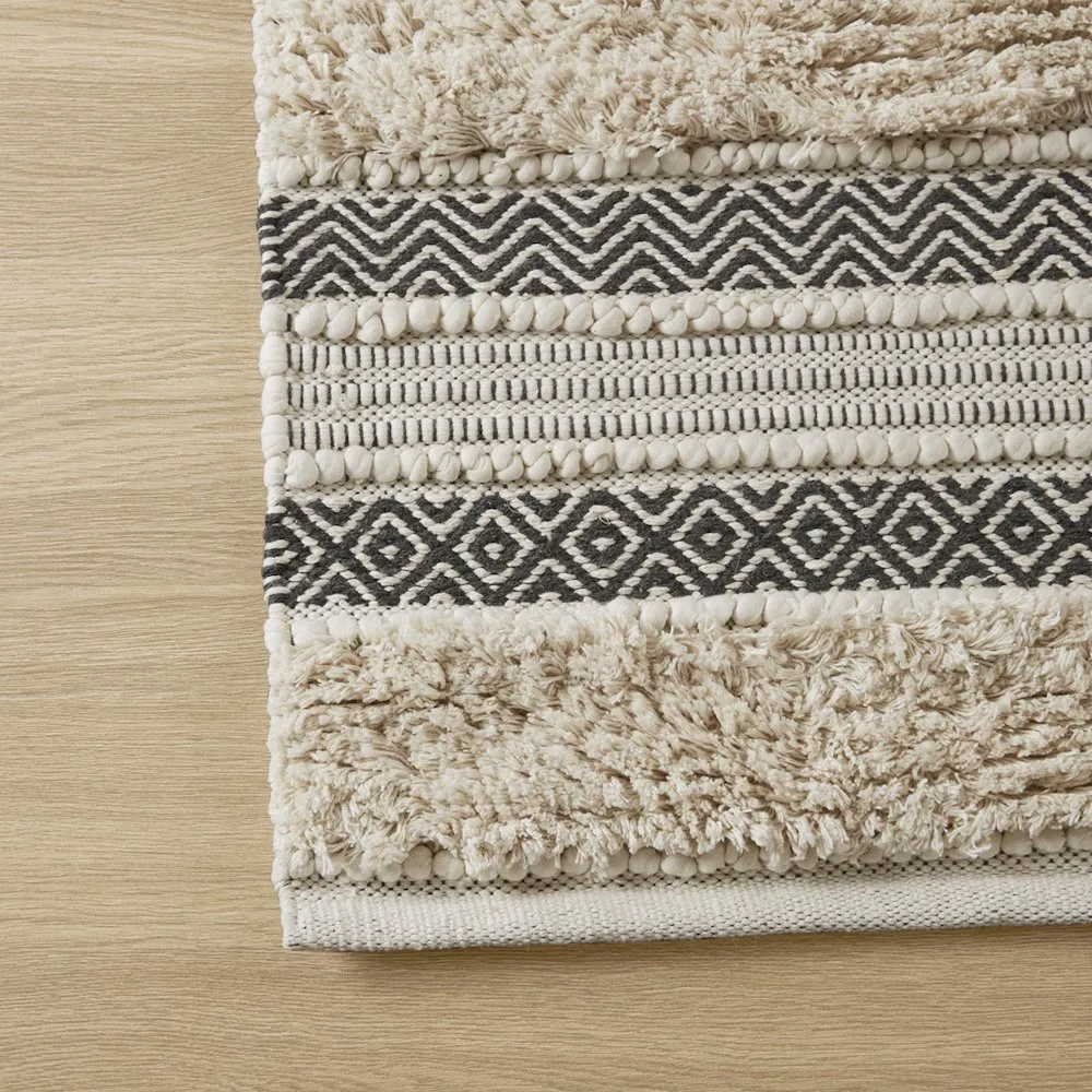 Woven Texture Stripe Bath Rug