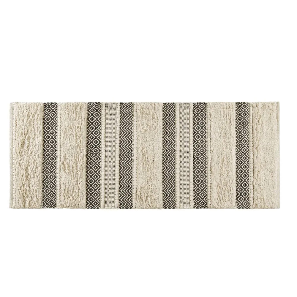 Woven Texture Stripe Bath Rug