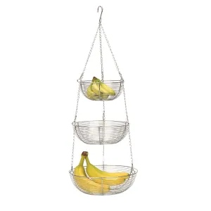 Woven Wire Hanging Basket - Chrome
