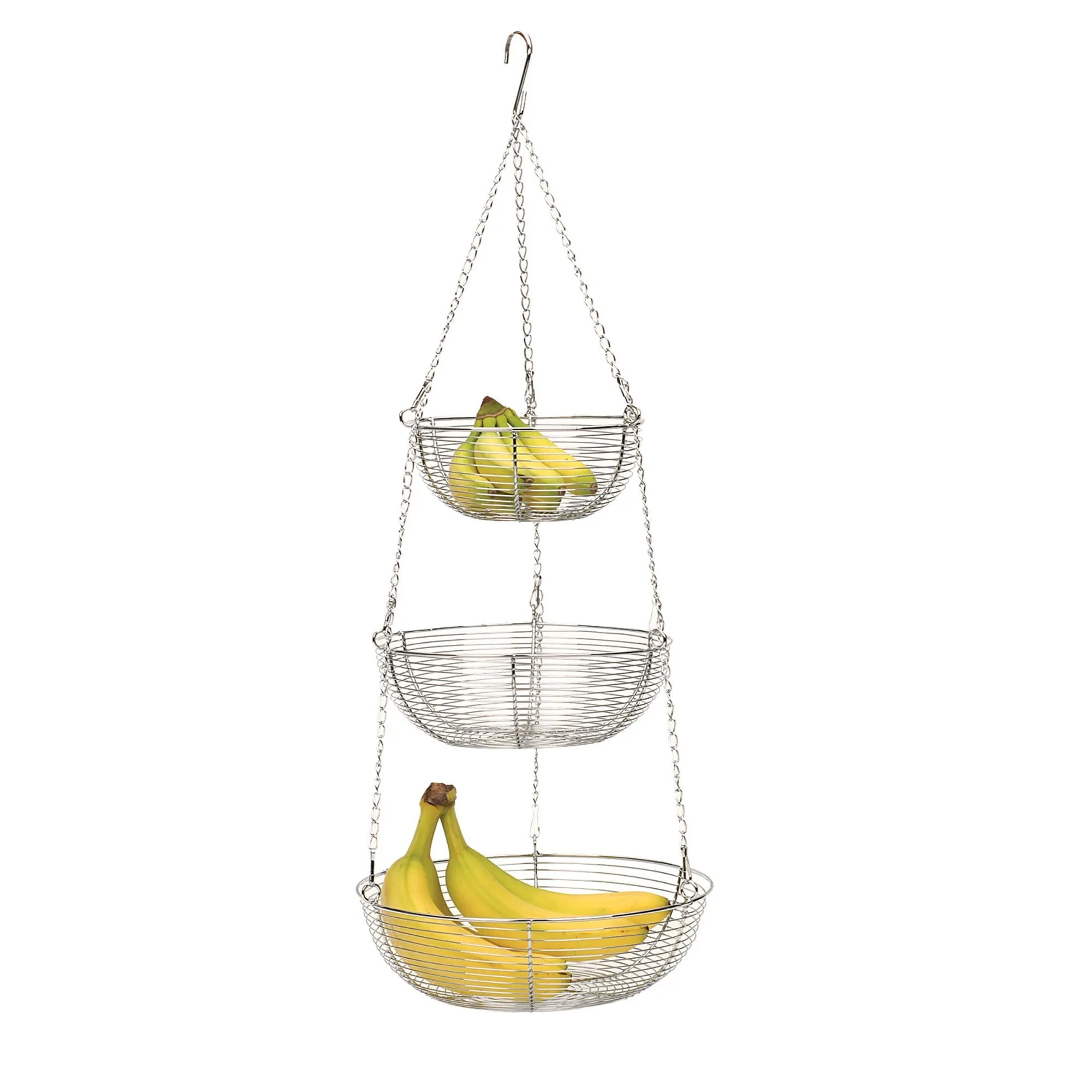 Woven Wire Hanging Basket - Chrome